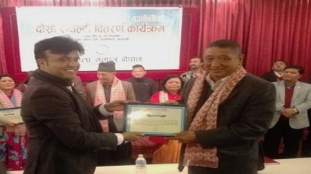 प्रस्तोता समाजद्वारा एनसेल सम्मानित