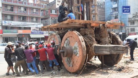 ‘रातो मच्छेन्द्रनाथ'को रथयात्रा तयारी (फोटोफिचर)