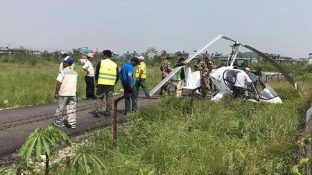 पोखरामा अल्ट्रालाइट विमान दुर्घटना