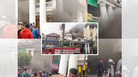 पोखराको लेक साइड सेन्टरमा भीषण आगलागी, नियन्त्रणको प्रयास हुँदै (फोटो फिचर)